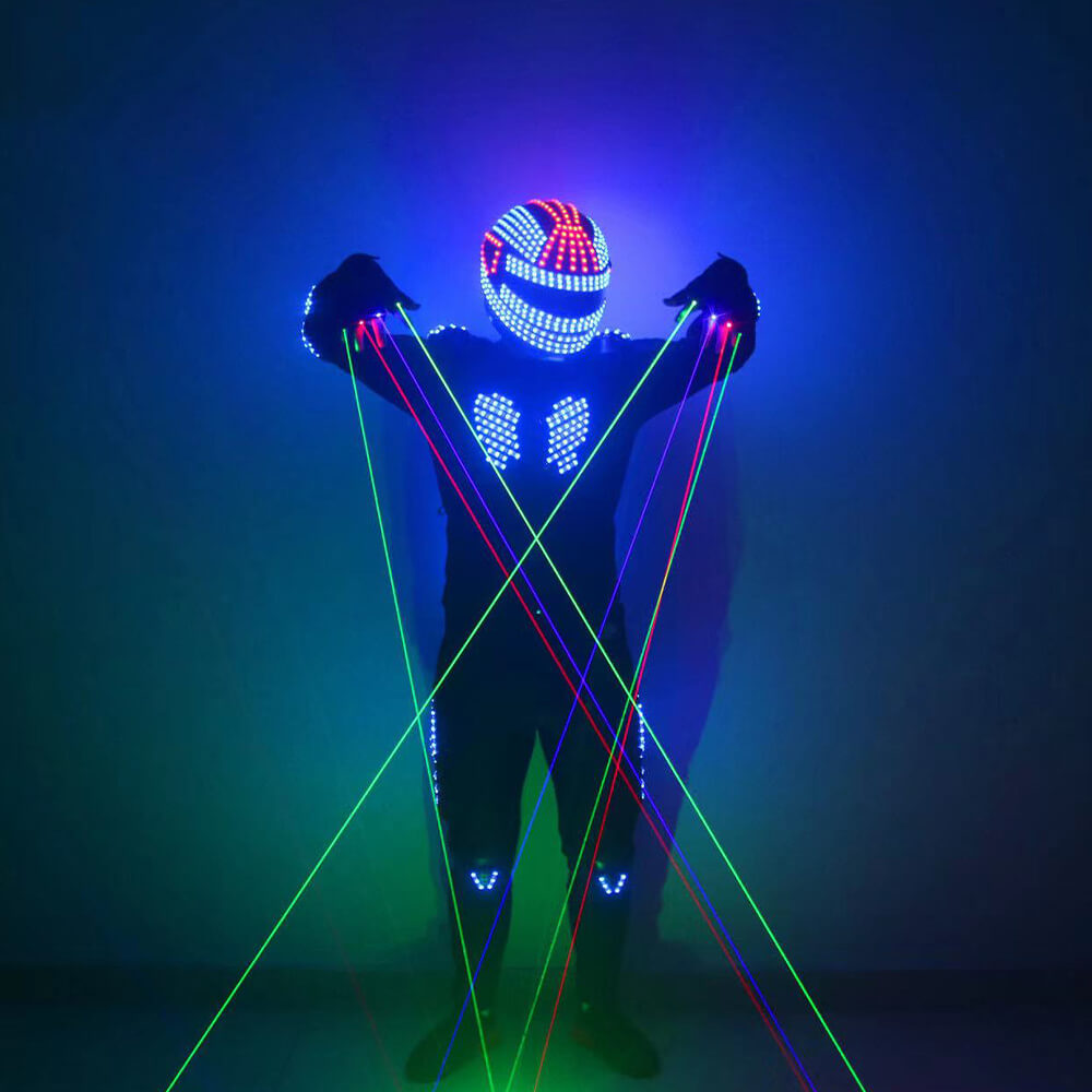 Illuminated LED dance Robot Costume With Remote Control